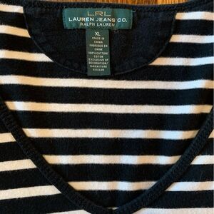 Ralph Lauren Black and White Striped Top